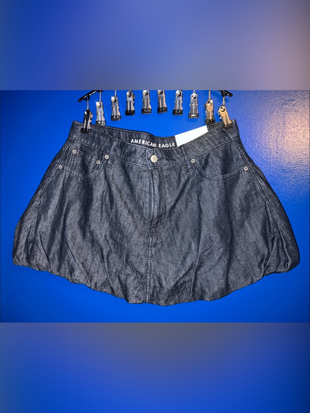 American Eagle Dark Wash Denim Bubble Skort